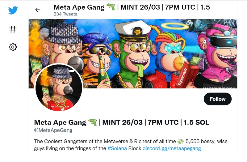 Meta Ape Gang Upcoming Drop With 5,555 2D NFTs